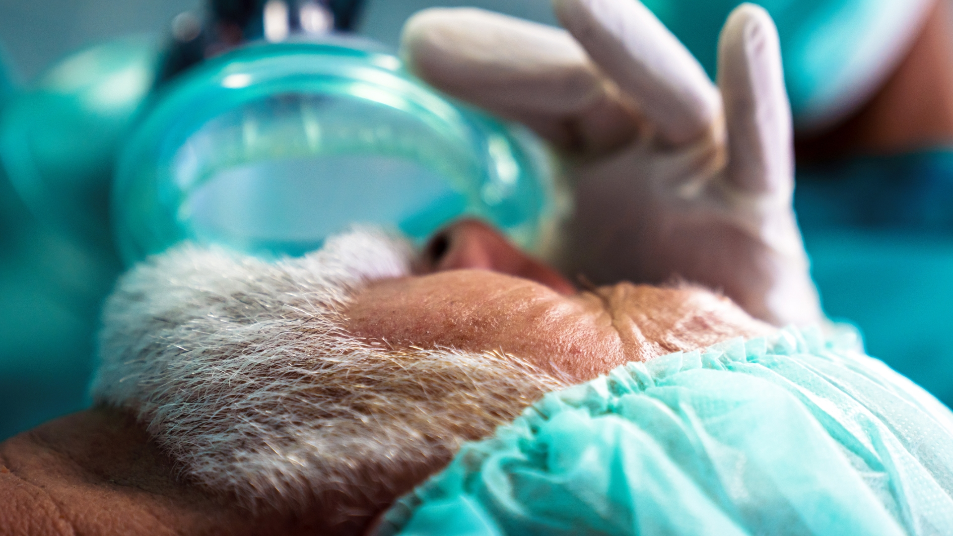 A patient in a general hospital getting anesthesia.