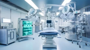 Medical devices and equipment in a hospital operation room. Personalized Surgical Care Plans